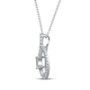 Thumbnail Image 2 of Baguette & Round-Cut Multi-Diamond Loop Necklace 1/5 ct tw 10K White Gold 18&quot;