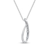 Thumbnail Image 3 of Baguette & Round-Cut Multi-Diamond Loop Necklace 1/5 ct tw 10K White Gold 18&quot;