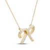 Thumbnail Image 2 of Diamond Bow Necklace 1/10 ct tw 10K Yellow Gold 18&quot;