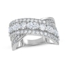 Thumbnail Image 1 of Lab-Grown Diamonds by KAY Oval & Round-Cut Crossover Multi-Row Ring 2 ct tw 14K White Gold