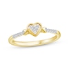 Thumbnail Image 1 of Multi-Diamond Heart Promise Ring 1/10 ct tw Sterling Silver & 24K Yellow Gold Plating