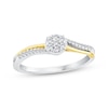 Thumbnail Image 1 of Multi-Diamond Promise Ring 1/6 ct tw 24K Yellow Gold Vermeil Sterling Silver