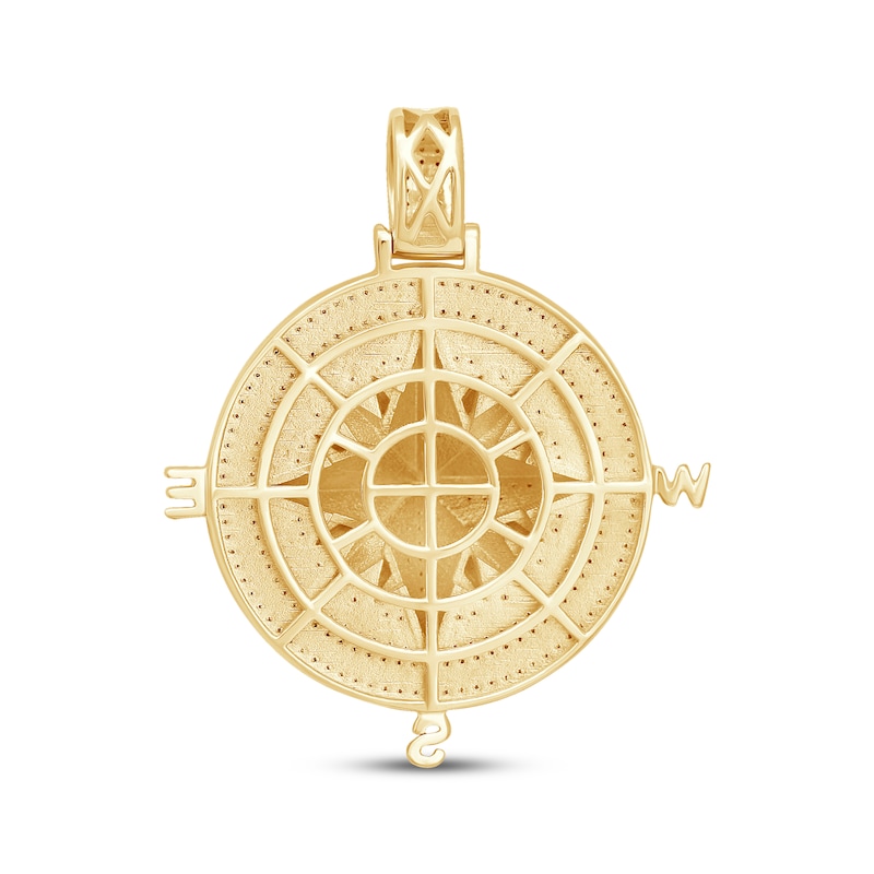 Main Image 3 of Men's Diamond Compass Charm 3/8 ct tw 10K Yellow Gold