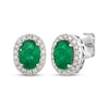 Thumbnail Image 1 of Le Vian Oval-Cut Emerald & Diamond Stud Earrings 1/4 ct tw 14K Vanilla Gold