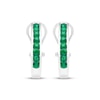 Thumbnail Image 2 of Lab-Created Emerald Channel Hoop Earrings Sterling Silver