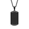 Thumbnail Image 1 of Men's Diamond & Carbon Fiber Dog Tag Necklace 1/8 ct tw Black Ion-Plated Stainless Steel 24&quot;