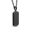 Thumbnail Image 2 of Men's Diamond & Carbon Fiber Dog Tag Necklace 1/8 ct tw Black Ion-Plated Stainless Steel 24&quot;