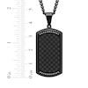 Thumbnail Image 4 of Men's Diamond & Carbon Fiber Dog Tag Necklace 1/8 ct tw Black Ion-Plated Stainless Steel 24&quot;