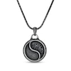 Thumbnail Image 1 of Men's Black Cubic Zirconia Yin & Yang Necklace Black Ion-Plated Stainless Steel 24&quot;