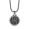 Thumbnail Image 2 of Men's Black Cubic Zirconia Yin & Yang Necklace Black Ion-Plated Stainless Steel 24&quot;