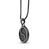 Thumbnail Image 3 of Men's Black Cubic Zirconia Yin & Yang Necklace Black Ion-Plated Stainless Steel 24&quot;