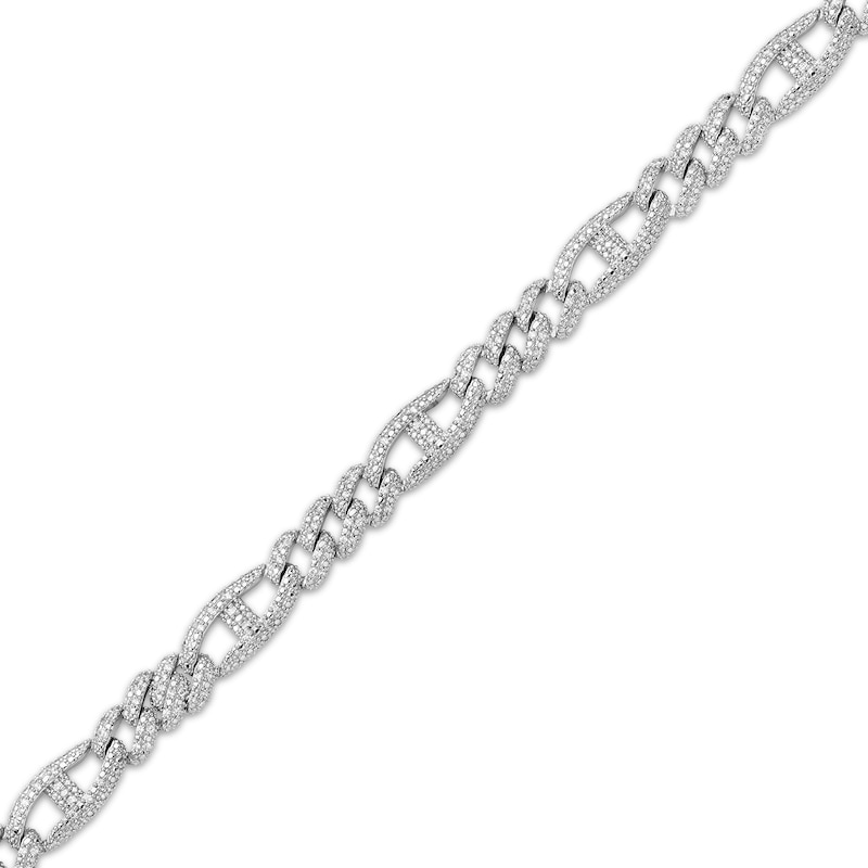 Main Image 2 of Men's Diamond Mariner & Figaro Link Bracelet 1 ct tw Sterling Silver 8.5&quot;