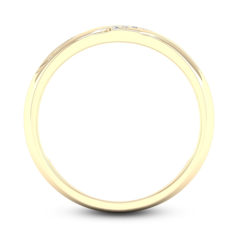 Main Image 4 of Men's Diamond Wedding Band 1/20 ct tw Round-Cut 10K Yellow Gold