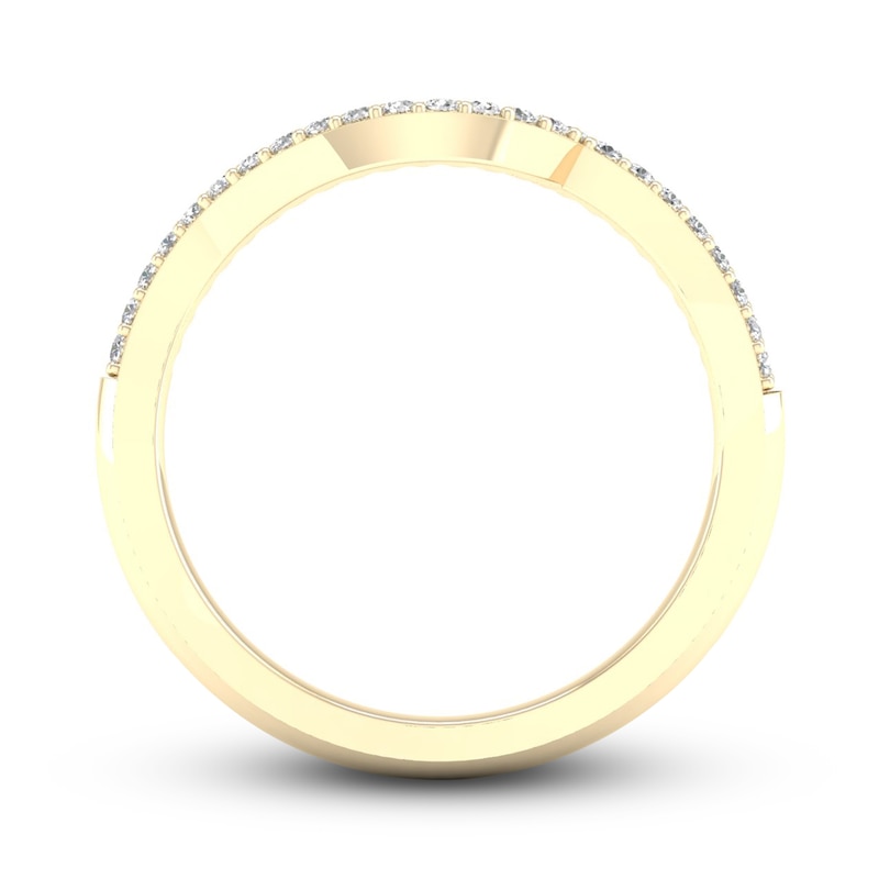 Main Image 4 of Adore Diamond Wedding Band 1/6 ct tw Round-Cut 10K Yellow Gold