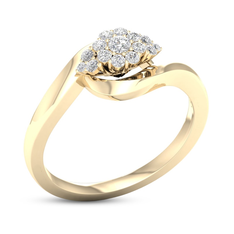 Main Image 2 of Diamond Engagement Ring 1/4 ct tw Round-Cut 10K Yellow Gold