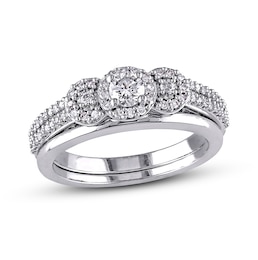 Diamond Bridal Set 1/2 ct tw Round-cut 10K White Gold