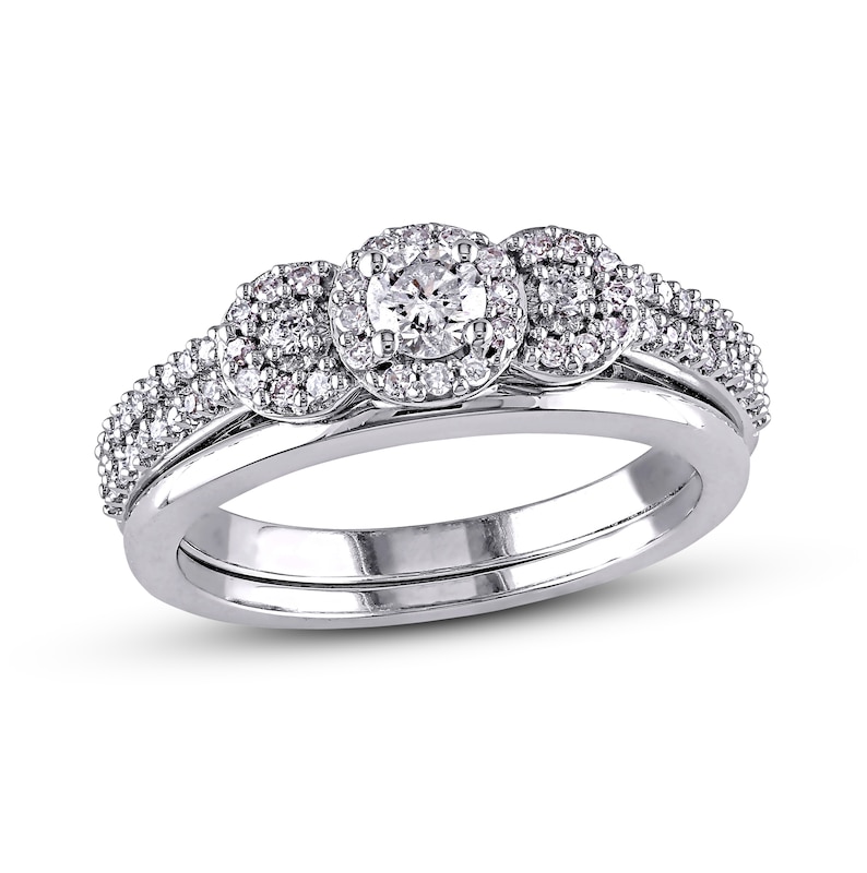 Main Image 1 of Diamond Bridal Set 1/2 ct tw Round-cut 10K White Gold