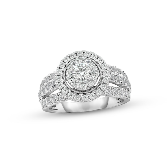 Diamond Engagement Ring 2 ct tw Round-cut 14K White Gold