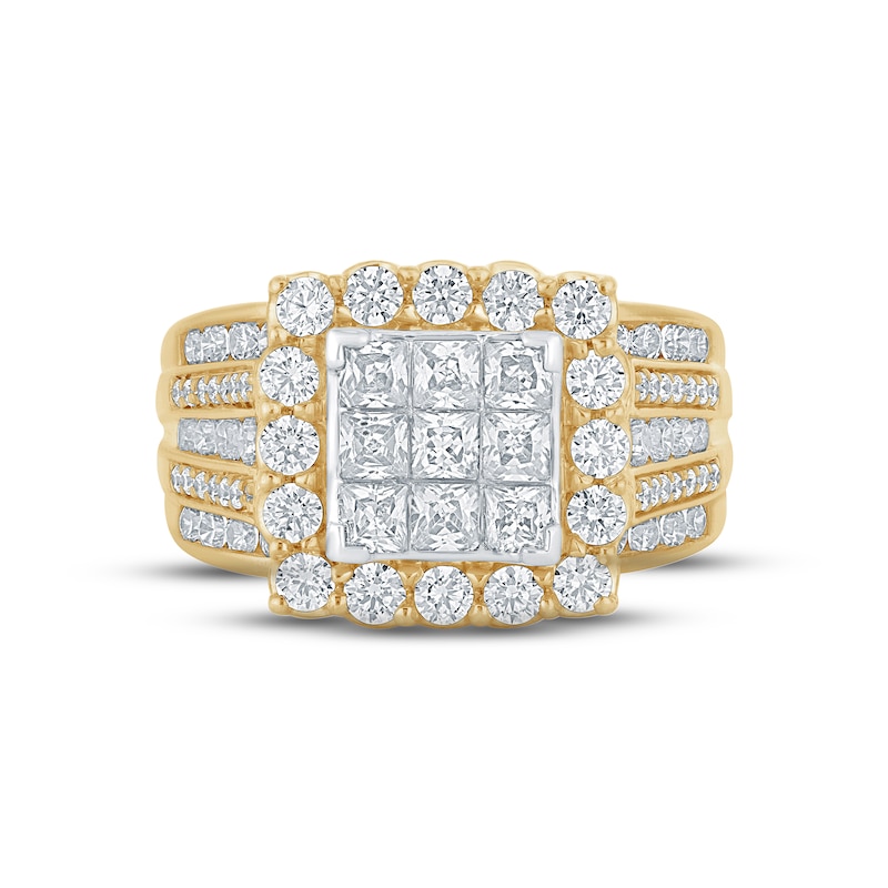 Main Image 3 of Diamond Engagement Ring 2-1/2 ct tw Princess & Round-cut 10K Two-Tone Gold