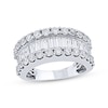 Thumbnail Image 1 of Baguette & Round-Cut Diamond Channel Ring 3 ct tw 14K White Gold