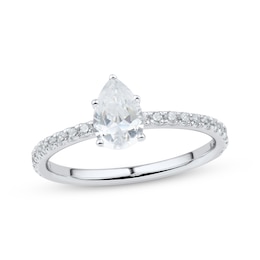 Certified Pear-Shaped Diamond Engagement Ring 1 ct tw Platinum