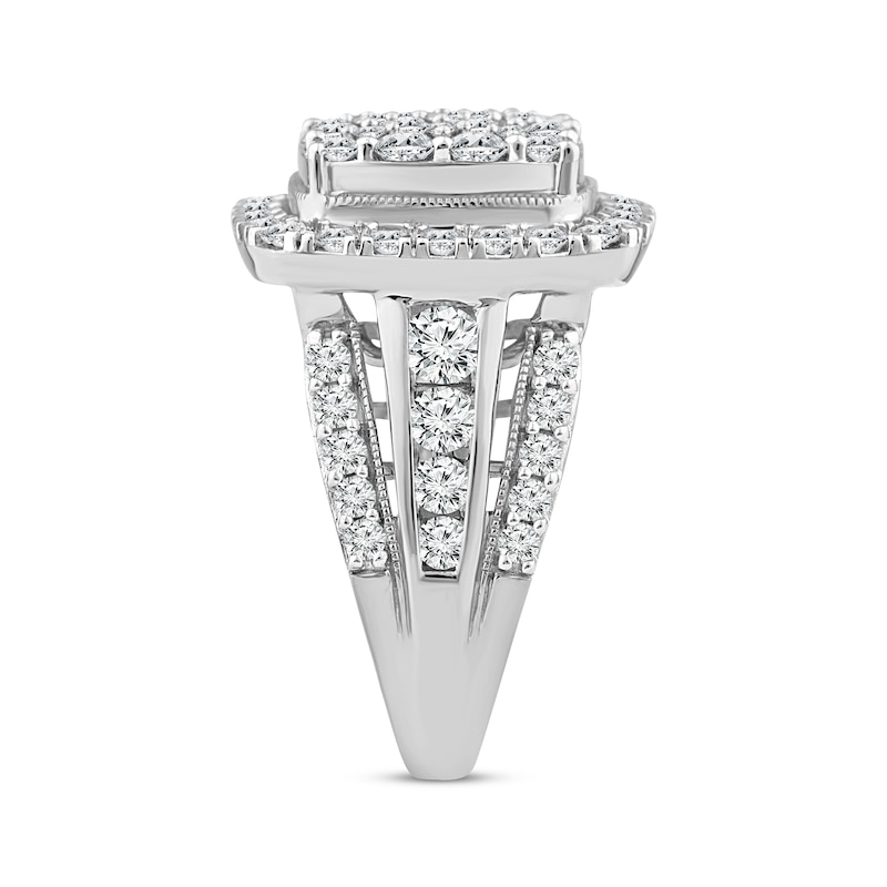 Round-Cut Multi-Diamond Center Engagement Ring 3 ct tw 14K White Gold