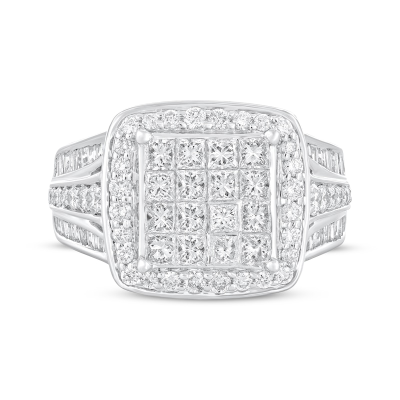 Multi-Shape Diamond Engagement Ring 2 ct tw 14K White Gold