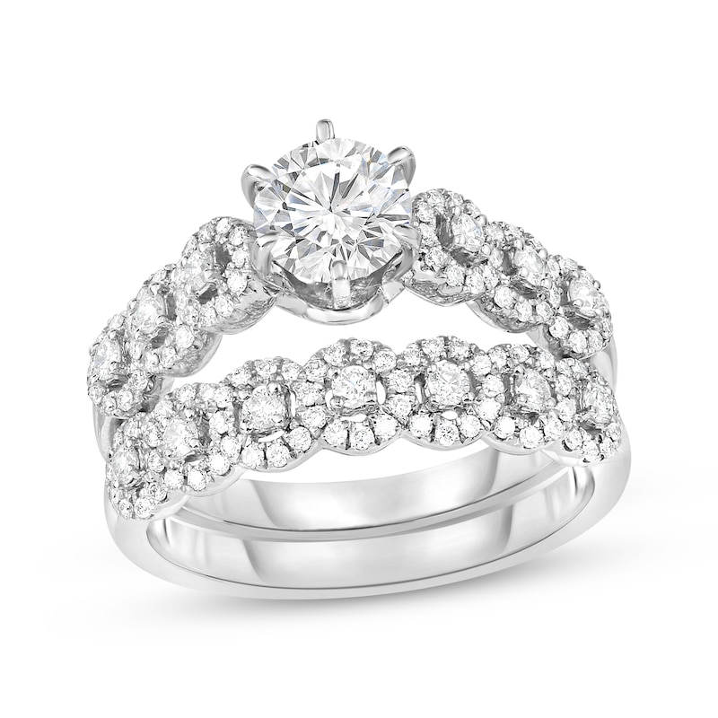 Round-Cut Diamond Bridal Set 1-1/5 ct tw 14K White Gold | Kay Outlet