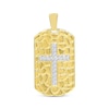 Thumbnail Image 1 of Men's Diamond Cross Nugget Dog Tag Charm 1/2 ct tw 10K Yellow Gold