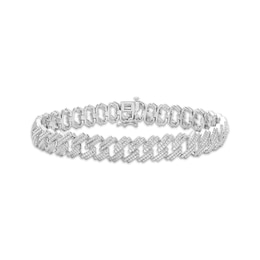 Men's Diamond Angled Curb Bracelet 8.5&quot;
