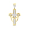 Thumbnail Image 1 of Men's Diamond Chain-Draped Cross Charm 1/2 ct tw 10K Yellow Gold