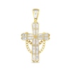 Thumbnail Image 2 of Men's Diamond Chain-Draped Cross Charm 1/2 ct tw 10K Yellow Gold