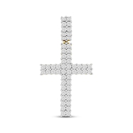 Men's Diamond Cross Charm 1-1/2 ct tw 10K Yellow Gold & White Rhodium Plate