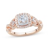 Thumbnail Image 1 of Round-Cut Diamond Double Cushion Frame Engagement Ring 1 ct tw 14K Rose Gold