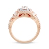 Thumbnail Image 2 of Round-Cut Diamond Double Cushion Frame Engagement Ring 1 ct tw 14K Rose Gold