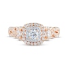 Thumbnail Image 3 of Round-Cut Diamond Double Cushion Frame Engagement Ring 1 ct tw 14K Rose Gold