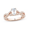 Thumbnail Image 1 of Emerald-Cut Diamond Twist Engagement Ring 1-1/4 ct tw 14K Rose Gold