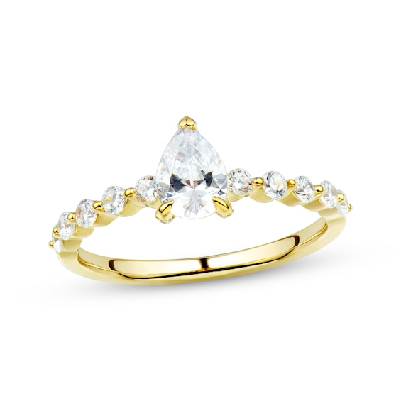 Pear-Shaped Diamond Engagement Ring 1-1/8 ct tw 14K Yellow Gold