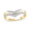 Thumbnail Image 1 of Diamond Double Chevron Anniversary Band 3/8 ct tw 14K Yellow Gold