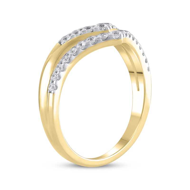 Main Image 2 of Diamond Double Chevron Anniversary Band 3/8 ct tw 14K Yellow Gold