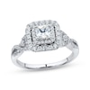 Thumbnail Image 0 of Princess-Cut Diamond Double-Frame Engagement Ring 1 ct tw 14K White Gold