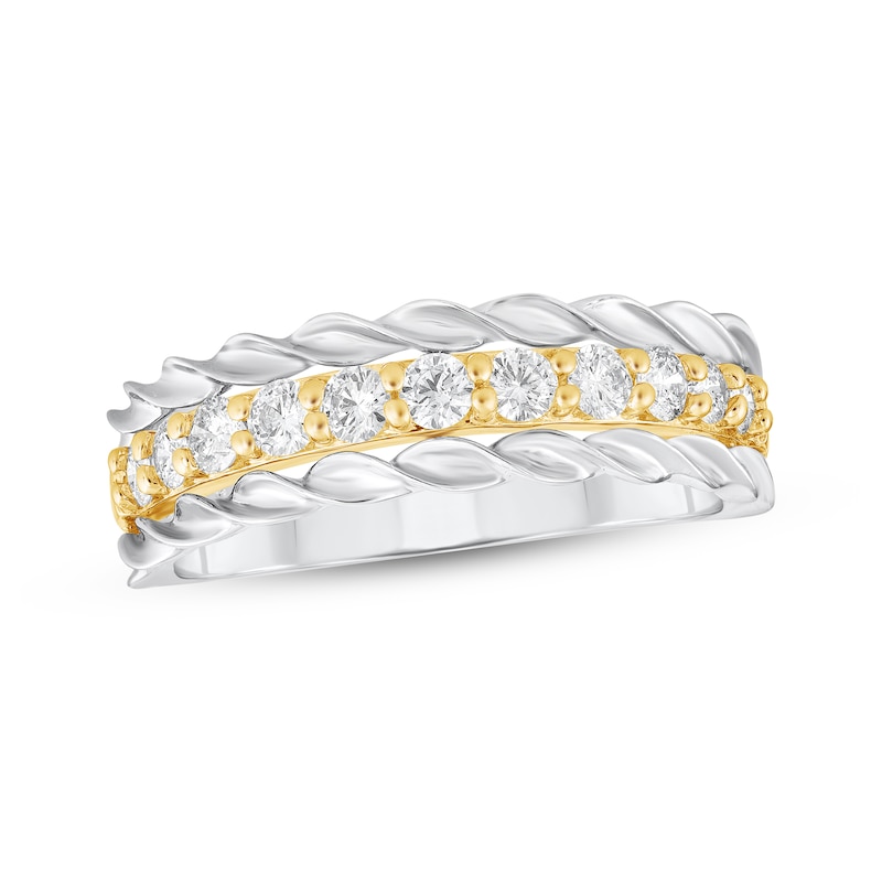 Main Image 1 of Diamond Twist Anniversary Band 1/2 ct tw 14K Two-Tone Gold