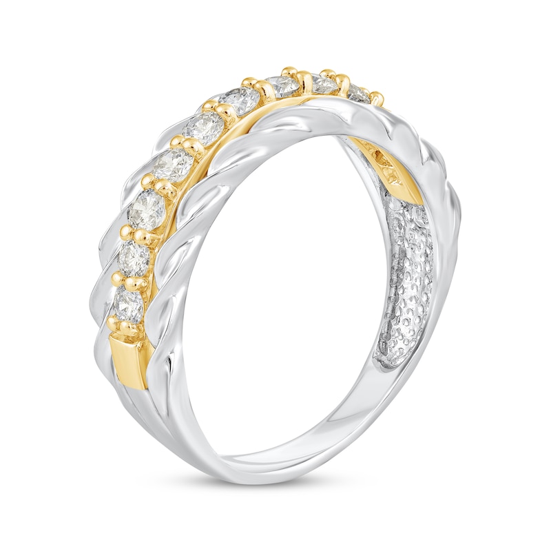 Main Image 2 of Diamond Twist Anniversary Band 1/2 ct tw 14K Two-Tone Gold