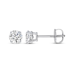 Lab-Created Diamonds by KAY Round-Cut Solitaire Stud Earrings 1 ct tw 14K White Gold (I/SI2)