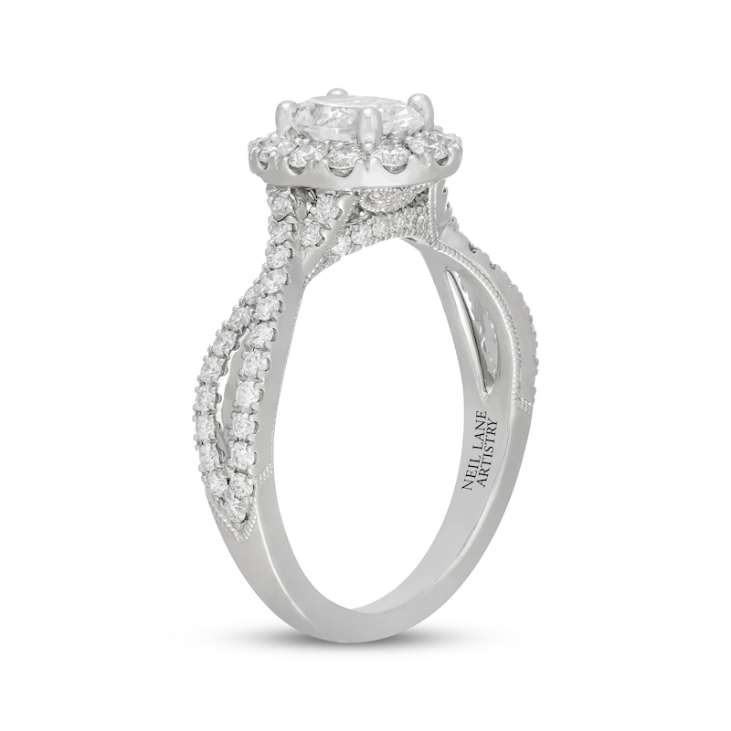 Main Image 2 of Neil Lane Artistry Oval-Cut Lab-Grown Diamond Halo Engagement Ring 1-1/2 ct tw 14K White Gold