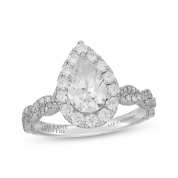 Neil Lane Artistry Pear-Shaped Lab-Grown Diamond Halo Engagement Ring 1-3/4 ct tw 14K White Gold