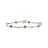 Thumbnail Image 1 of Citrine & White Lab-Created Sapphire Link Bracelet Sterling Silver 7.5&quot;