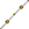 Thumbnail Image 2 of Citrine & White Lab-Created Sapphire Link Bracelet Sterling Silver 7.5&quot;