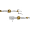 Thumbnail Image 3 of Citrine & White Lab-Created Sapphire Link Bracelet Sterling Silver 7.5&quot;