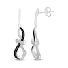 Thumbnail Image 1 of Black & White Diamond Twist Drop Earrings 1/20 ct tw Sterling Silver